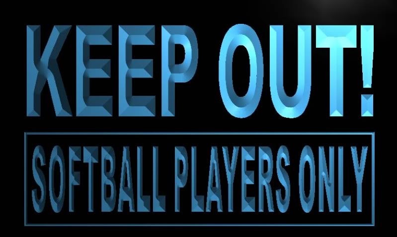 Keep out Softball Players Only LED Neon Light Sign